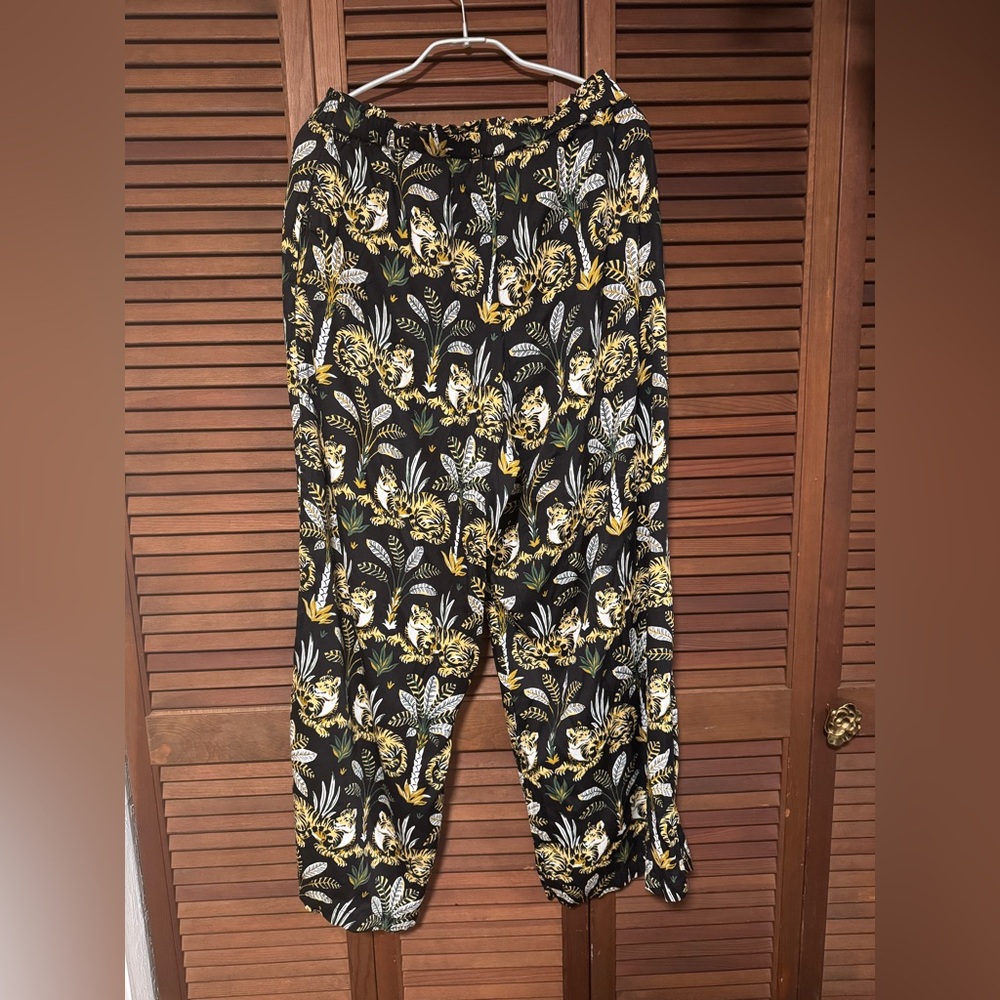 Printfresh 	Untamed Tiger Eco Satin Wide Leg Pajama Pants XS